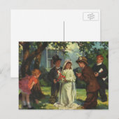 Vintage Wedding, Children Pretend Bride en Groom Briefkaart (Voorkant / Achterkant)