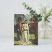 Vintage Wedding, Children Pretend Bride en Groom Briefkaart (Staand voorkant)