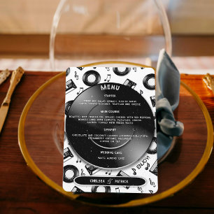Vintage Wedding Classic Retro Vinyl Record Custom Menu