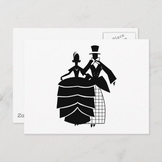 VIntage Wedding Couple Briefkaart (Voorkant / Achterkant)