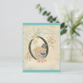 Vintage Wedding Couple Briefkaart (Staand voorkant)