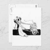Vintage Wedding Couple Briefkaart (Voorkant / Achterkant)