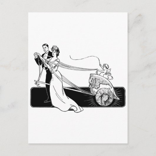 Vintage Wedding Couple Briefkaart (Voorkant)