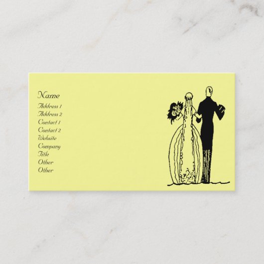 Vintage Wedding Couple Visitekaartje (Voorkant)