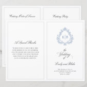 Vintage Wedding Crest Gevouwen Trouwprogramma (Voorkant / Achterkant)