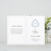 Vintage Wedding Crest Gevouwen Trouwprogramma (Staand voorkant)