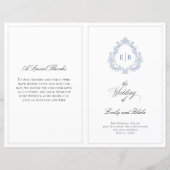 Vintage Wedding Crest Gevouwen Trouwprogramma (Voorkant)