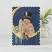 Vintage Wedding, Cute Retro Vrijgezellenfeest Part Kaart (Staand voorkant)