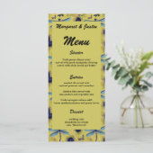 Vintage Wedding Dandelion en Dragonfly ThMED Menu (Staand voorkant)