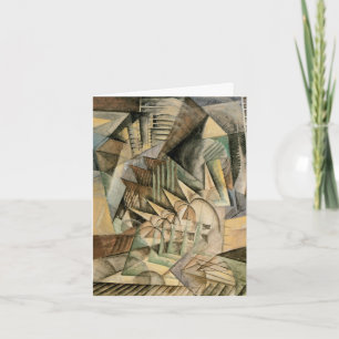 Vintage Wedding, Earth Tones Colors, Cubism Art Bedankkaart