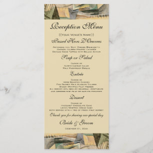 Vintage Wedding, Earth Tones Colors, Cubism Art Menu