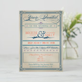 Vintage Wedding Evening-Only Kaart (Staand voorkant)