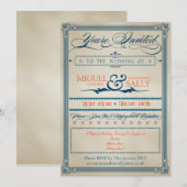 Vintage Wedding Evening-Only Kaart (Voorkant / Achterkant)