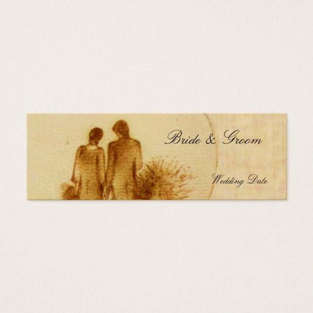 Vintage Wedding FavorTag Mini Visitekaartjes (Voorkant)