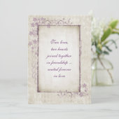 Vintage Wedding Floral Lijst Kaart (Staand voorkant)
