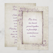 Vintage Wedding Floral Lijst Kaart (Voorkant / Achterkant)