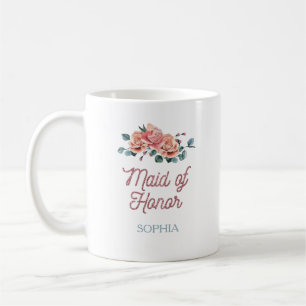 Vintage Wedding Flowers Maid of Honor Coffee Mok