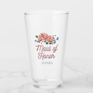 Vintage Wedding Flowers Maid of Honor Glass Glas