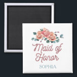 Vintage Wedding Flowers Maid of Honor Magnet<br><div class="desc">Het is een Vintage Wedding Flowers Maid of Honor magnet. U kunt een naam invoegen. Het is een betekenisvol geschenk en geef alsjeblieft je oprechtheid over.</div>