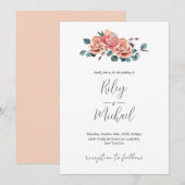 Vintage Wedding Flowers Rustic roze Roses Kaart (Voorkant / Achterkant)