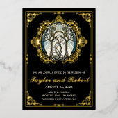 Vintage Wedding Folie Uitnodiging (Voorkant)