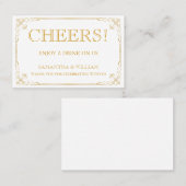 Vintage Wedding Free Drink Ticket | Aangepaste kle (Voorkant / Achterkant)