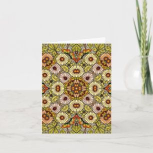 Vintage Wedding, Garden Flowers Floral Butterflies Bedankkaart