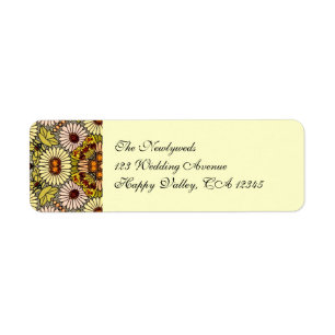 Vintage Wedding, Garden Flowers Floral Butterflies Etiket