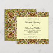 Vintage Wedding, Garden Flowers Floral Butterflies Kaart (Voorkant / Achterkant)