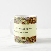 Vintage Wedding, Garden Flowers Floral Butterflies Koffiemok (Voorkant links)