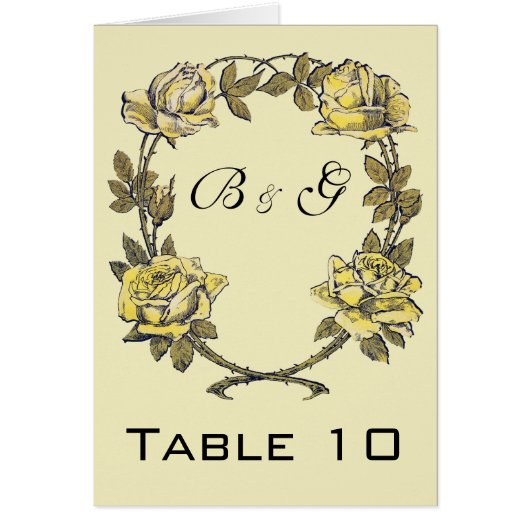 Vintage Wedding, Geel Antiek Tuingeburgerd Roos Wr (Voorkant)