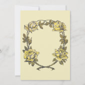 Vintage Wedding, Geel Antiek Tuingeburgerd Roos Wr Kaart (Achterkant)