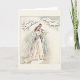 Vintage Wedding Gefeliciteerd Kaart