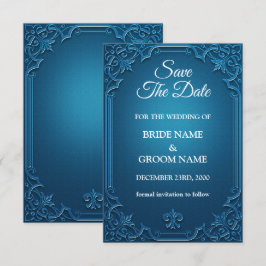 Vintage Wedding Geometric Blauwgroen Turquoise Ele Save The Date