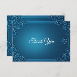 Vintage Wedding Geometric Teal Turquoise Elegant Bedankkaart