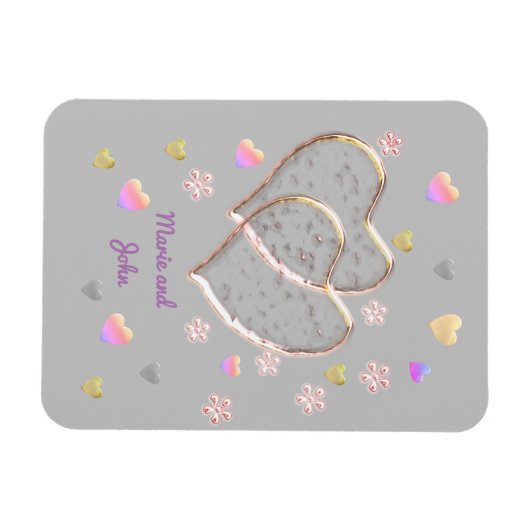 Vintage Wedding, gepersonaliseerd Magneet (Horizontaal)