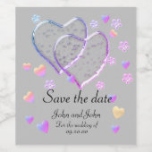 Vintage Wedding, gepersonaliseerd Wijn Etiket (Enkel label)