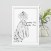 Vintage Wedding Gown Vrijgezellenfeest Kaart (Staand voorkant)