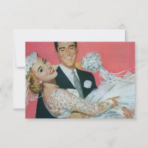 Vintage Wedding Happy Passen getrouwd, RSVP-respon Kaart