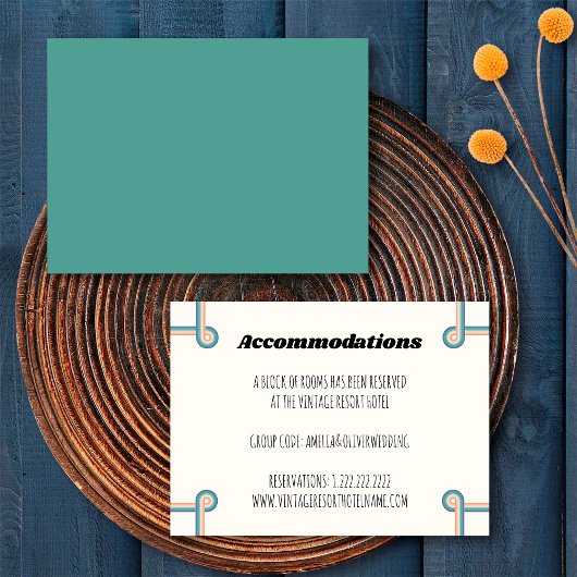 Vintage Wedding Hotel Accommodatie Kaarten