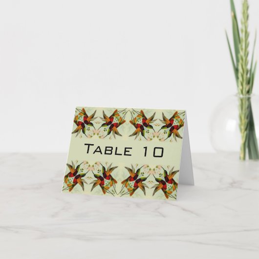 Vintage Wedding, Hummingvogels en bloemen Bedankkaart (Voorkant)