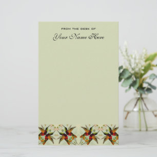 Vintage Wedding, Hummingvogels en bloemen Briefpapier