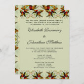 Vintage Wedding, Hummingvogels en bloemen Kaart (Voorkant / Achterkant)