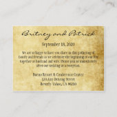 Vintage Wedding Insert Receptie Kaarten (Achterkant)