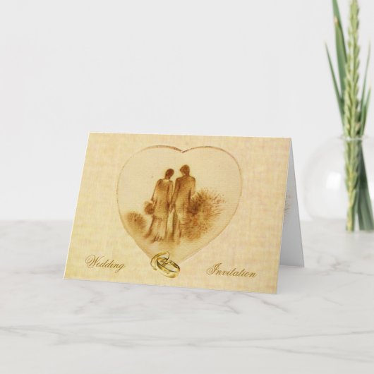Vintage Wedding Invitation Card (Voorkant)