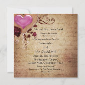 Vintage Wedding Invitation Card Kaart (Achterkant)