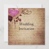 Vintage Wedding Invitation Card Kaart (Voorkant)