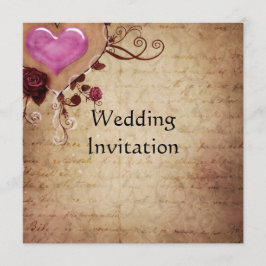Vintage Wedding Invitation Card Kaart