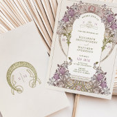 Vintage Wedding Invitation William Morris Lavender Kaart