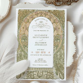 Vintage Wedding Invitations Art Nouveau by Mucha Kaart